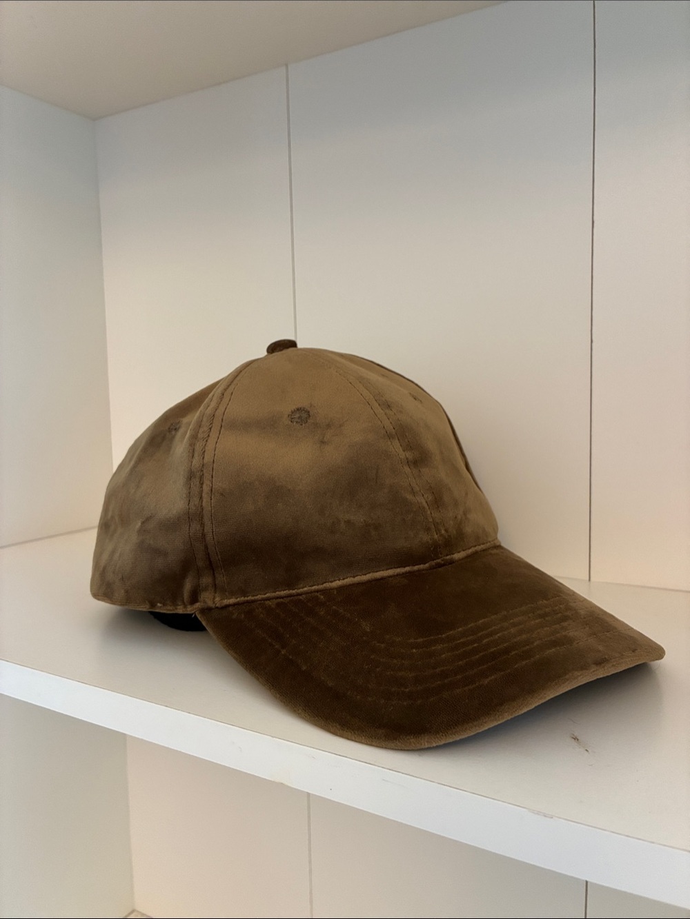 Brown Suede Baseball Cap - Women's Hat